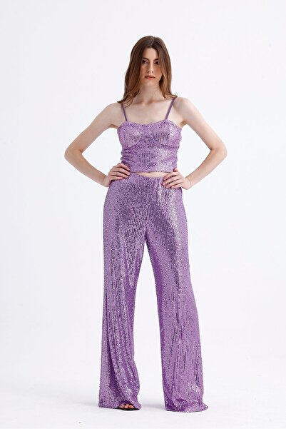 Sense Ліла з паєтками та бантиками - застібка-блискавка ззаду Bst33154