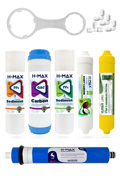 H-MAX Reverse Osmosis System H-max 80 Gpd Membranlı Açık Kasa Su Arıtma 6'lı ...