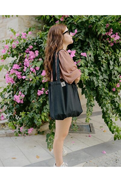 fimugift حقيبة قماش فيمو سوداء مجمعة