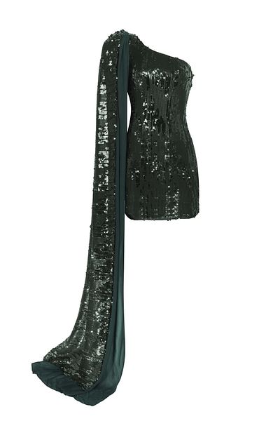 Nur Karaata Moonstone Green Evening Dress