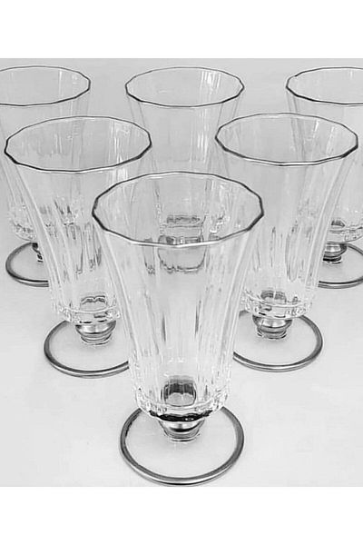 Paşabahçe Diamond Silver Set of 6 Coffee and Water Glasses