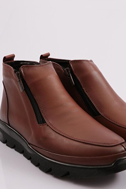 DGN Kadın Fermuarlı Bot Taba Hakiki Deri 216107103