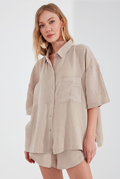 EDITION WOMAN Oversize Stone Muslin Women's Shirt - Additional1006965-6965