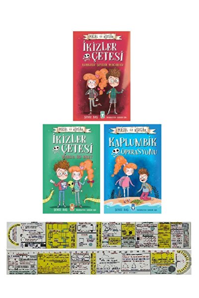 Timaş Çocuk İkizler Çetesi 3 Kitap Set / Şeniz Baş + Matematik Öğreten Cetvel