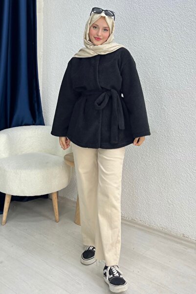 lurex moda سترة قطيفة بحزام