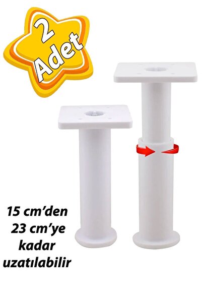 GLASWEN 2 Adet Modül Ayarlanabilir Destek Ayağı 15 X 23 Cm Beyaz Ayak Mobilya...