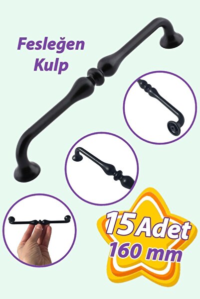 GLASWEN 15 bucăți mâner de bucătărie, 160 mm, negru, mâner de bucătărie, mâne...