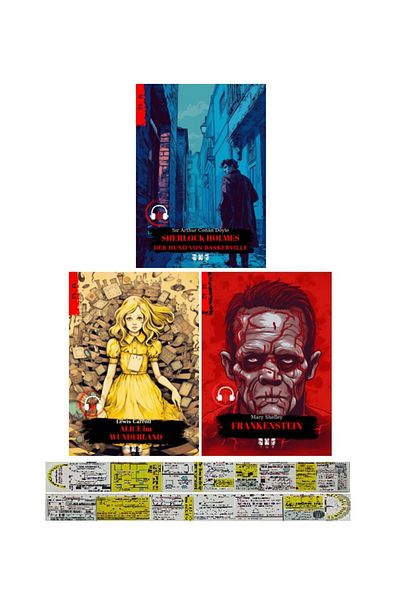 Alfa Yayınları German A1-A2 Level 3 Piece Novel Set + Mat. Teaching Ruler