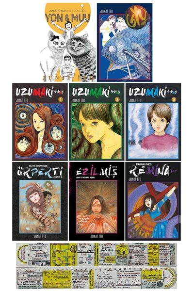 Gerekli Şeyler Yayıncılık Junji İto 8'li Manga Seti / Ezilmiş+Uzumaki+Ürperti...