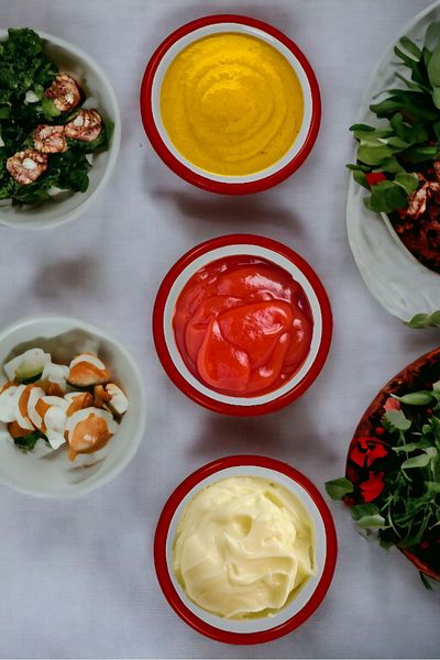 İnci Emaye 10Cm Enameled Conical Plate Set - 3 Pieces, Breakfast, Jam, Olive and Cheese Plate