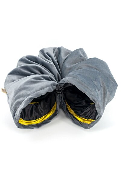 Dilekita Foldable Tall Velvet Cat Tunnel (Grey)