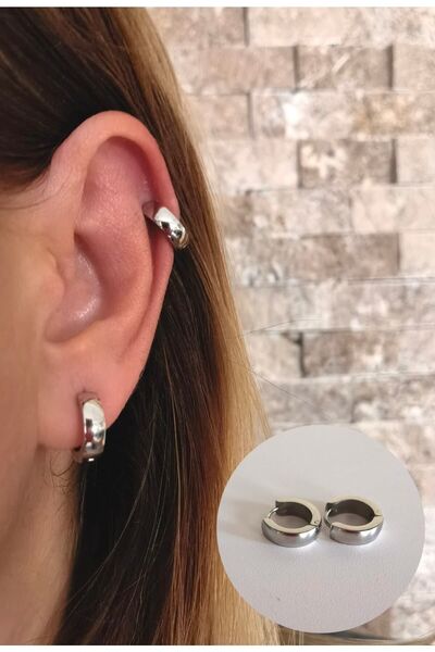 Bylin Surgical Steel Hoop Earrings - Thickness 4mm - Ring Diameter 9mm - 1 Pair