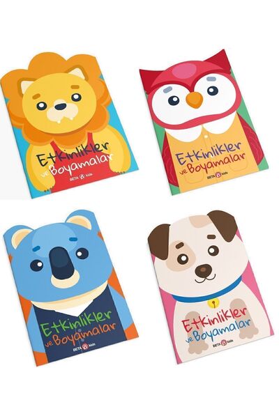 Beta Kids مجموعة الأنشطة واللوحات مكونة من 4 قطع / أسد + بومة + كوالا + جرو