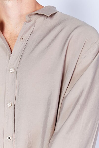 MAN EDITION Ανδρικό πουκάμισο - Earth Modal, Απαλή Υφή, Χαλαρή Εφαρμογή, Μακρυμάνικο Ee 100128254 -8254