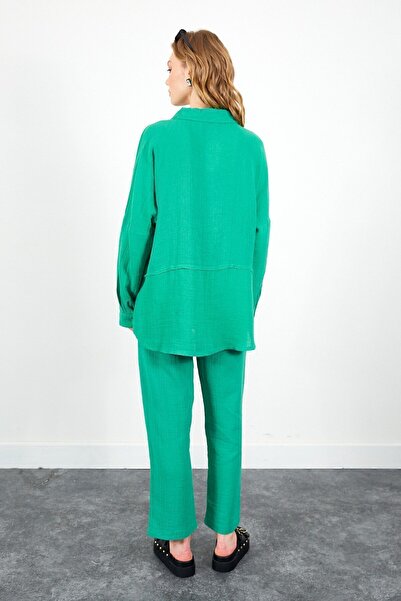 EDITION Benetton Муслінова сорочка оверсайз - довга, зручна посадка, фрагментована жіноча базова модель | Edi100166905-6905