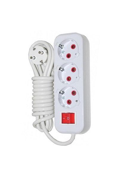 GLASWEN 5 Meter Multi Group - Switched, Wired and Grounded Plug Socket