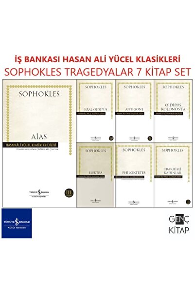 TÜRKİYE İŞ BANKASI KÜLTÜR YAYINLARI Iş Bankası Sophokles 7 Kitap Set Hasan Ali Yücel Klasikleri Elektra-aias-kral Oidipus-antigone