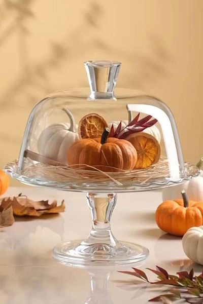 Paşabahçe 96952 Patisserie Footed Cake Jar Serving Plate with Lid