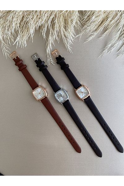 QUARTZ Rubsey Retro Minimal Vintage Leather Band Women's Wristwatch