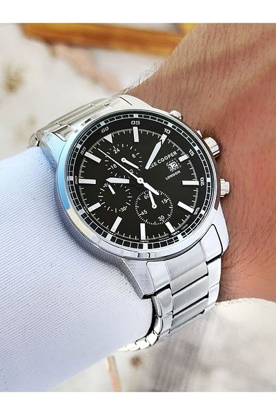 Lee Cooper 5 Atm Waterproof Steel Cord Men's Wrist Watch - Functions Active