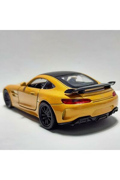 WELLY 1.36 ÖLÇEK WELLY MARKA LİSANSLI MERCEDES AMG GTR 12CM SARI RENK MODEL METAL ARABA