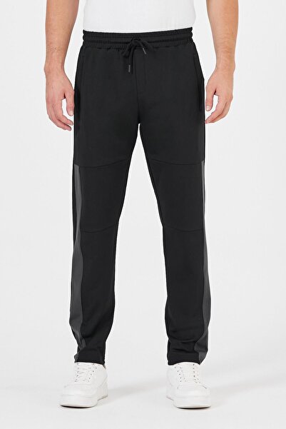 COMEOR Ανδρικό μαύρο παντελόνι κανονικής εφαρμογής με ίσιο πόδι με φερμουάρ C...