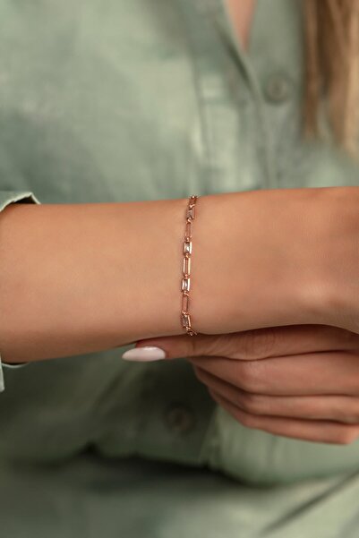 SUNSHINE 925 Ayar Gümüş Rose Gold Zincir Bileklik