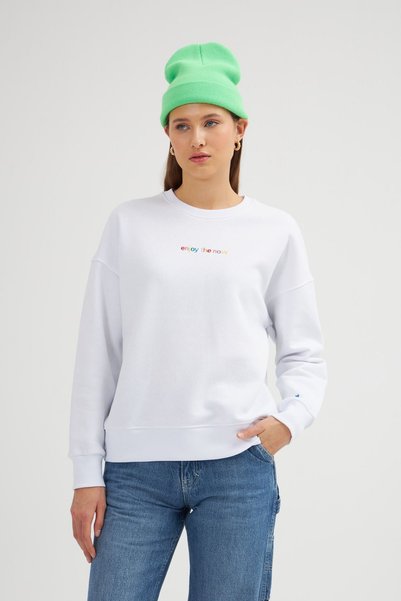 Looker Club Kadın Basic Sweatshirt - Enjoy The Now temalı 2023531