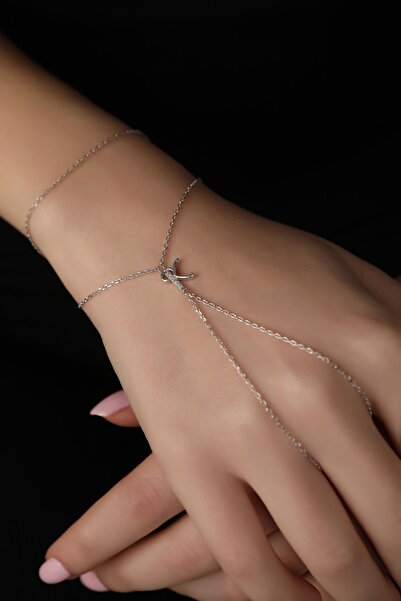 SUNSHINE 925 Ayar Rodyum Kaplamalı Beyaz Taşlı Harfi Gümüş