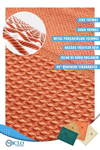 MICLO CLEANING Mikrofiber Temizlik Bezi | Sihirli Bez | 4lü Paket | Zümrüt Serisi | 40x60cm