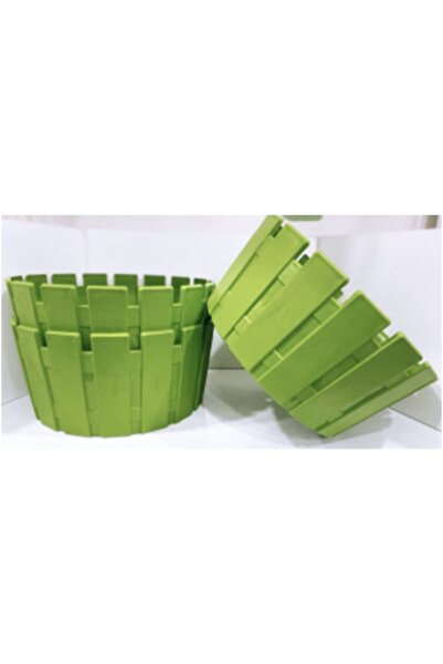 seazde Poliwork Akasya Aranjman Saksı Drenaj Lı 3 Adet Fıstık Yeşil 6 Litre
