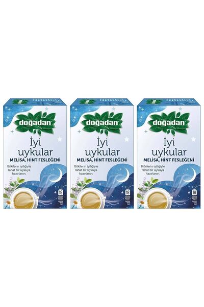 Doğadan Iyi Uykular Çayı Melisa Hint Fesleğeni Bardak Poşet 18'li X3 Adet