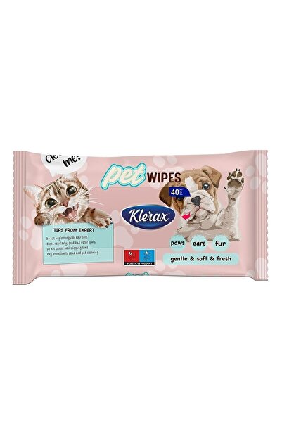 Klerax Be Active Pet Wipes Evcil Hayvanlar Için Temizlik Mendili 40 Yaprak