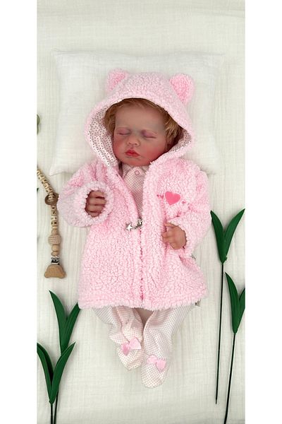 PATSAN Plush Fleece Cardigan for Baby Girl - Hooded, Zipper and Heart