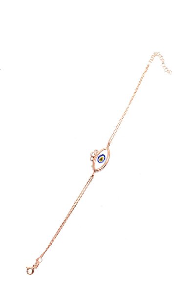 SUNSHINE 925 Ayar Beyaz Mineli Nazar Göz Gümüş Bileklik