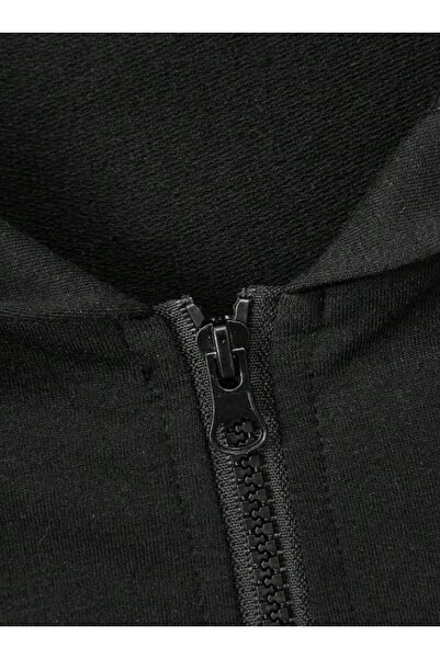 Genel Markalar Y2k  Gothic Heart Baskılı Oversize Fermuarlı Siyah Unisex Kapüşonlu Hırka