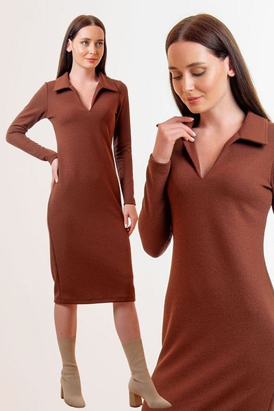 Laranor Φόρεμα Corduroy Camisole - Καφέ πουκάμισο γιακά