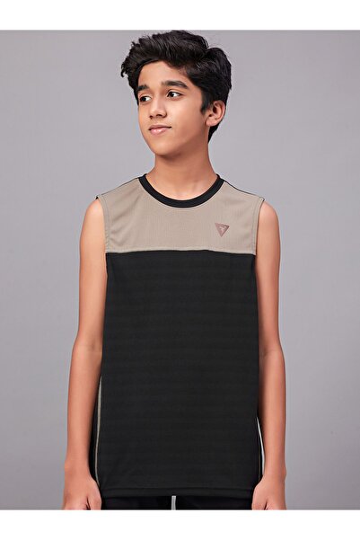 Technosport By Styli Color Block Crew Neck Sleeveless T-Shirt