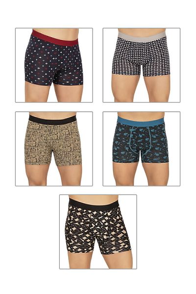ÖZKAN underwear Özkan 11111 5 Pack Ανδρικά βαμβακερά μπόξερ με χτενισμένα βαμβακερά μοτίβα Lycra