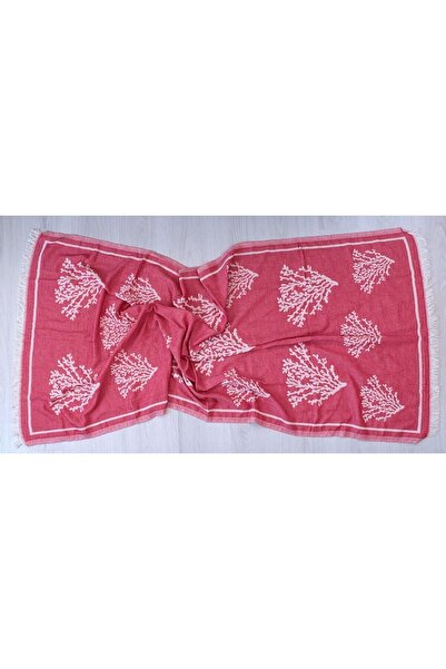 softstylehome Jacquard Coral Detailed 100% Cotton Double Layer Peshtemal Bath Towel