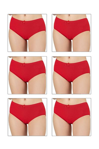 ÖZKAN underwear Özkan 0305 6 Pack Women's Ribbed Stretchy Cotton High Waist Bato Panties