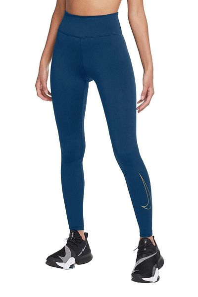 Nike One Performance Leggings Dri-fit Petrol Blue Leggings with Inner Pocket