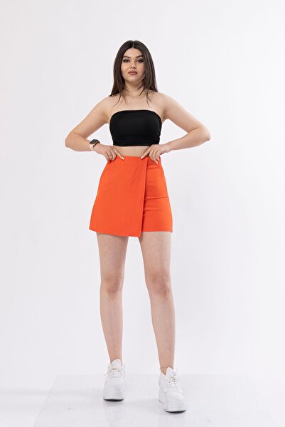 MissVina Şort Etek Beli Lastikli Ve Likralı İç Göstermez Trend Model 30152