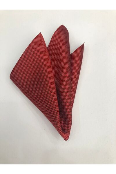 CRWAT ® 31 Red / Slim Tie with Woven Fabric Handkerchief