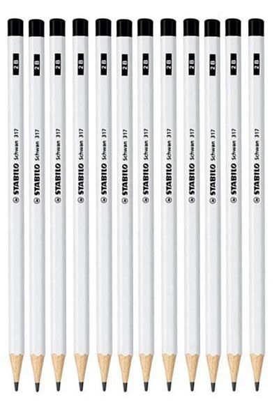 Stabilo Schwan 317 White Pencil 2b 12 Pieces (Dozen)