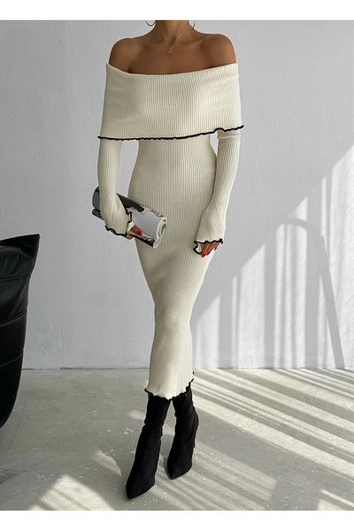 badibadii Madonna Collar - Κομψό Φόρεμα με Λεπτομέρεια Piping