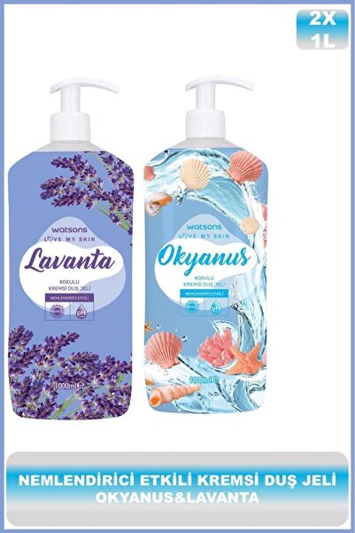 Watsons Kremli Duş Jeli 1 L Okyanus & Kremli Duş Jeli 1 L Lavanta