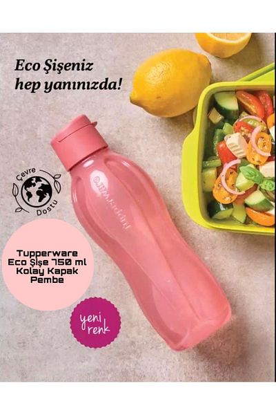 Tupper Tupperware Eco Water Bottle Flask Water Bottle Easy Lid 750 ml Pink