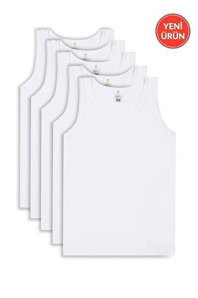 ÖZKAN underwear قميص داخلي للأولاد - Özkan 0703، 5 عبوات، قطن وليكرا، حزام سميك مرن ومريح