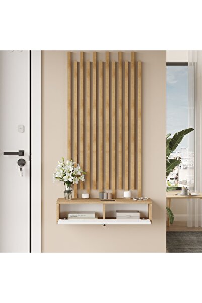 L'occi Concept Cosmia Ahşap Çıtalı Dresuar Set Hol Antre CS3-SW